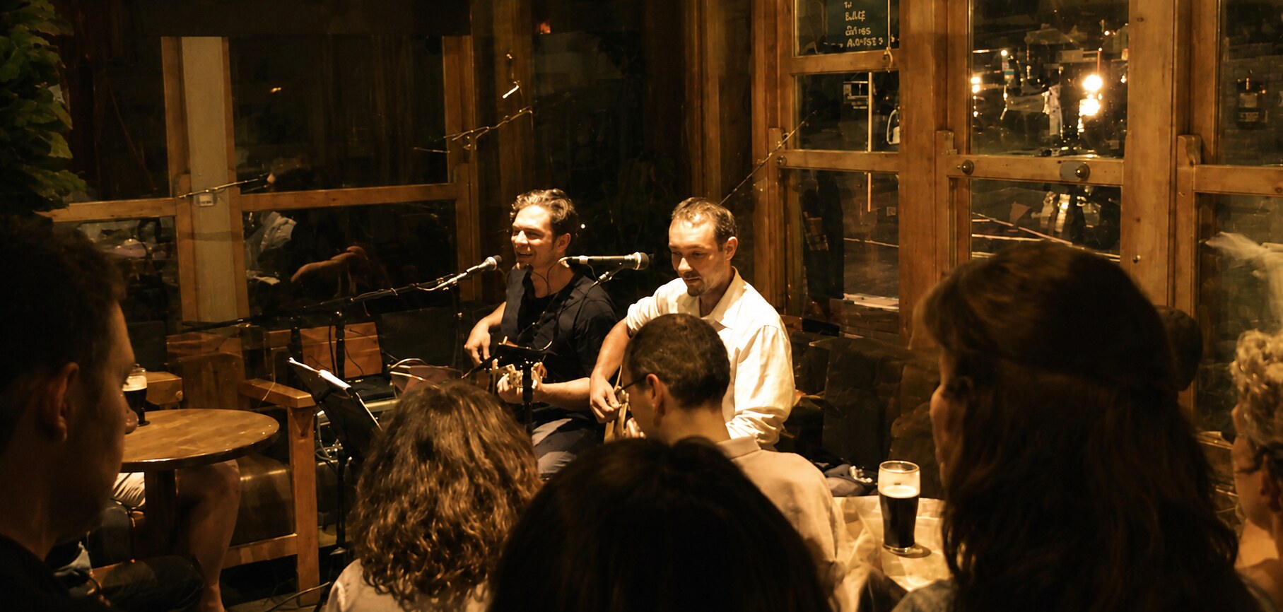 The Blow-Ins performing to an intimate audience in Dingle